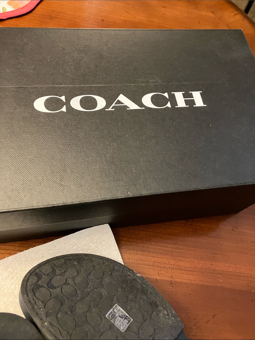 COACH.Navy Signature Canvas Crisscross Slingback Sandals with Box. Size 7 Worn 1 - Picture 6 of 16